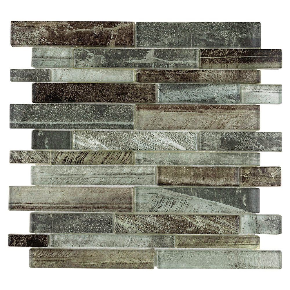 Elida Ceramica Shimmering Lights 12-in x 12-in Glossy Glass Linear Mosaic Wall Tile (0.95-sq ft Piece) - Image 5