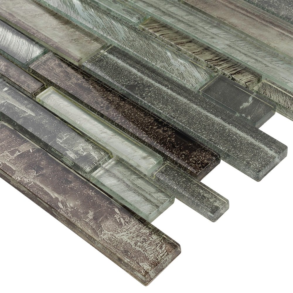 Elida Ceramica Shimmering Lights 12-in x 12-in Glossy Glass Linear Mosaic Wall Tile (0.95-sq ft Piece) - Image 3