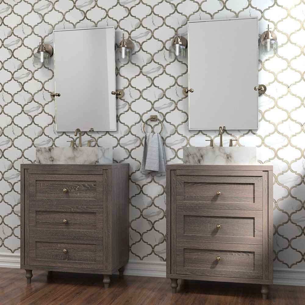 Elida Ceramica Waterjet Arabesque White 10-in x 13-in Polished Porcelain Arabesque Mosaic Wall Tile (0.87-sq ft Piece) - Image 4