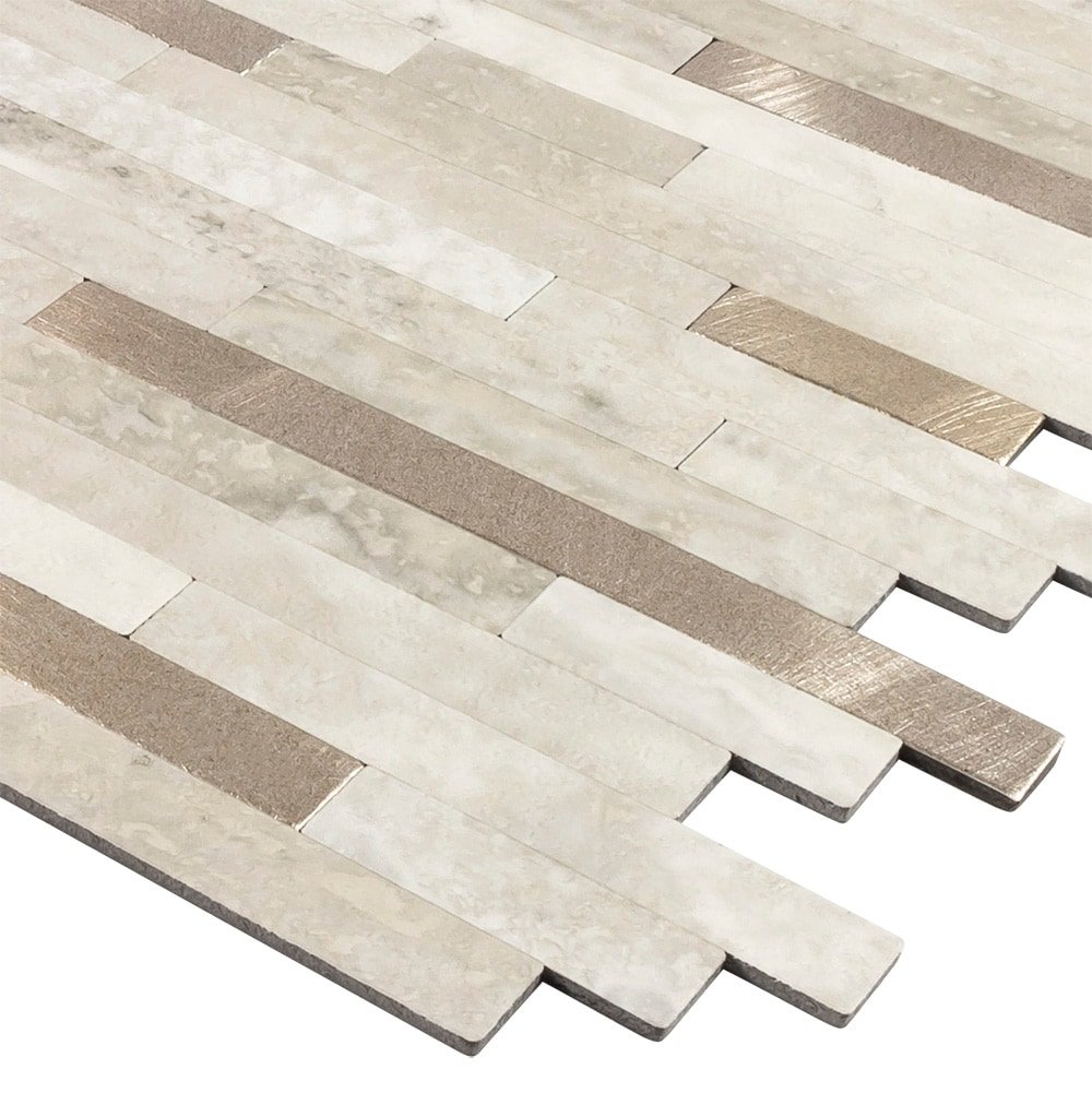 Peel & Stick Mosaics Golden Oasis 11-in x 13-in Matte PVC Linear Mosaic Wall Tile (0.827-sq ft Piece) - Image 3