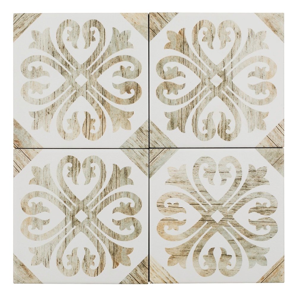 Boutique Ceramic Timberland Deco 6-in x 6-in Matte Porcelain Floor and Wall Tile (0.238-sq ft Piece)