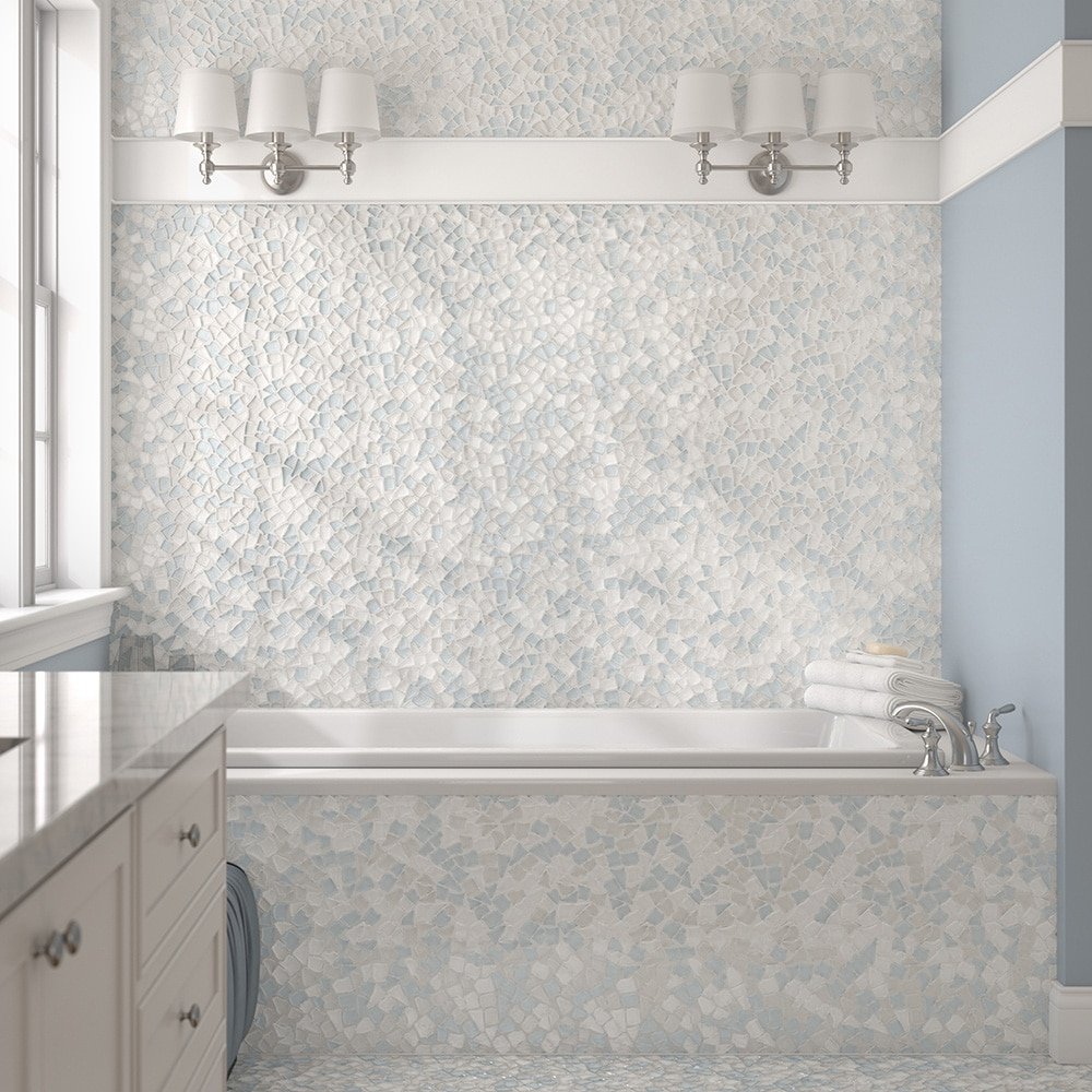 Elida Ceramica Island Spa 12-in x 12-in Glossy Glass Pebble Mosaic Floor and Wall Tile (0.936-sq ft Piece) - Image 5