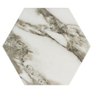 Arabescato 8-in x 9-in Matte Porcelain Hexagon Floor and Wall Tile ( 9.024-sq ft Carton)