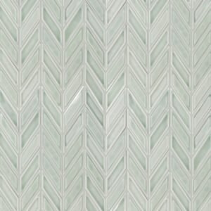 Boutique Portofino Sage Green 11-in x 12-in Glazed Ceramic Chevron Mosaic Wall Tile (0.957-sq ft Piece)