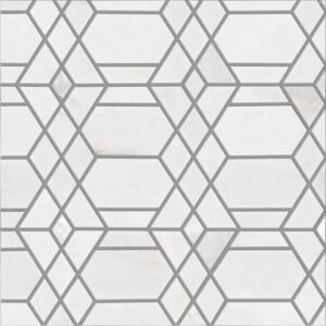 Boutique Stone Waterjet Kingston Manor Gray 10-in x 11-in Polished Natural Marble Oval Mosaic Wall Tile (0.686-sq ft Piece)