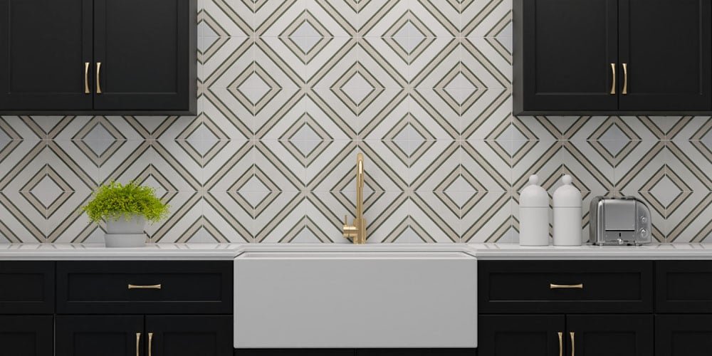 Boutique Stone Byzantine Squares Beige 8-in x 8-in Polished Natural Marble Diamond Mosaic Wall Tile (0.43-sq ft Piece) - Image 5