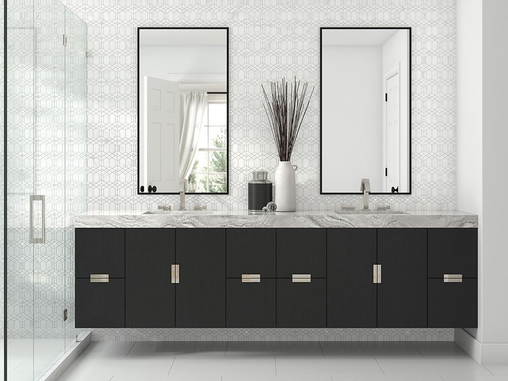 Boutique Stone Waterjet Kingston Manor Gray 10-in x 11-in Polished Natural Marble Oval Mosaic Wall Tile (0.686-sq ft Piece) - Image 2