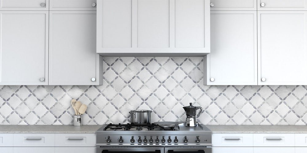 Boutique Stone Waterjet Chantilly Lace Gray 13-in x 13-in Polished Natural Marble Mosaic Floor and Wall Tile (1.171-sq ft Piece) - Image 4