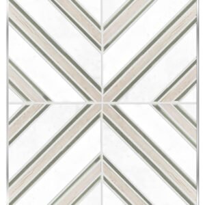 Boutique Stone Byzantine Squares Beige 8-in x 8-in Polished Natural Marble Diamond Mosaic Wall Tile (0.43-sq ft Piece)