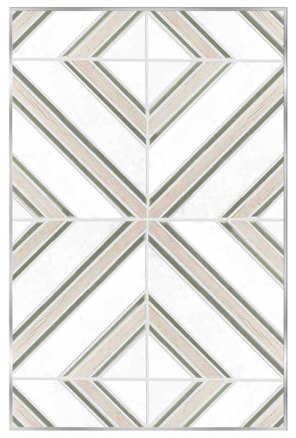 Boutique Stone Byzantine Squares Beige 8-in x 8-in Polished Natural Marble Diamond Mosaic Wall Tile (0.43-sq ft Piece)