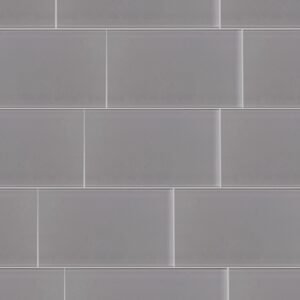 Elida Ceramica Grey 4-in x 8-in Glossy Glass Subway Wall Tile (0.21-sq ft Piece)