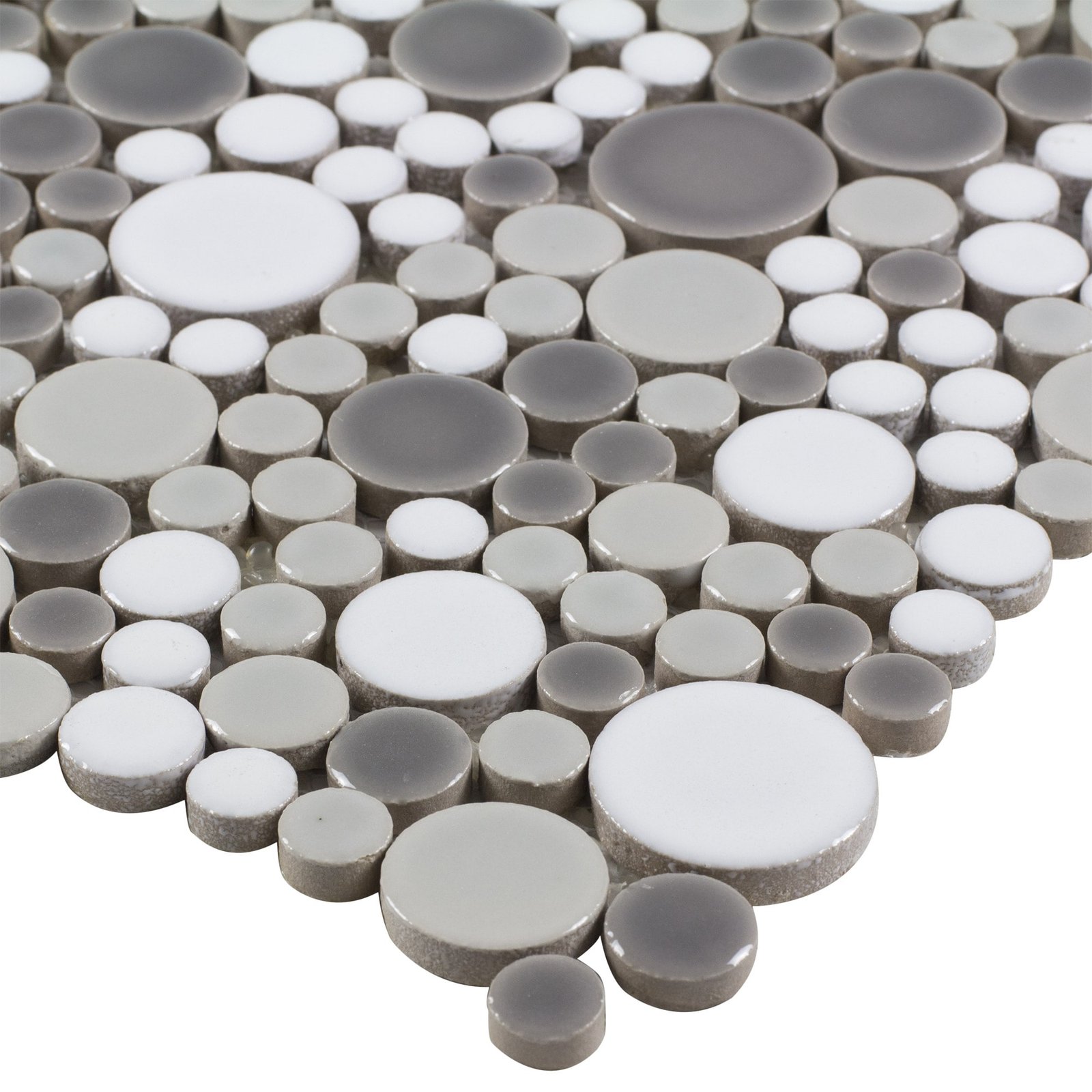 Elida Ceramica Rounded Blend 11-in x 11-in Glazed Porcelain Round Mosaic Wall Tile (0.81-sq ft Piece) - Image 3