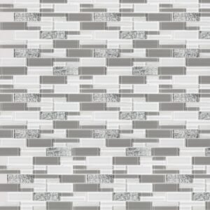 Elida Ceramica Silver Symphony 12-in x 12-in Glossy Glass Linear Mosaic Wall Tile (0.98-sq ft Piece)