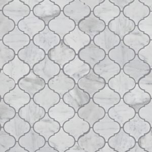 Elida Ceramica White Marble 12-in x 12-in Glossy Natural Marble Arabesque Mosaic Floor and Wall Tile (0.9-sq ft Piece)