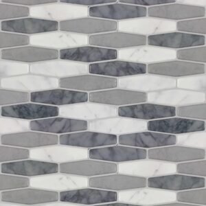 Peel&Stick Mosaics Marble Long Hex 10-in x 10-in Glossy Composite Multi-shaped Mosaic Wall Tile (0.62-sq ft Piece))