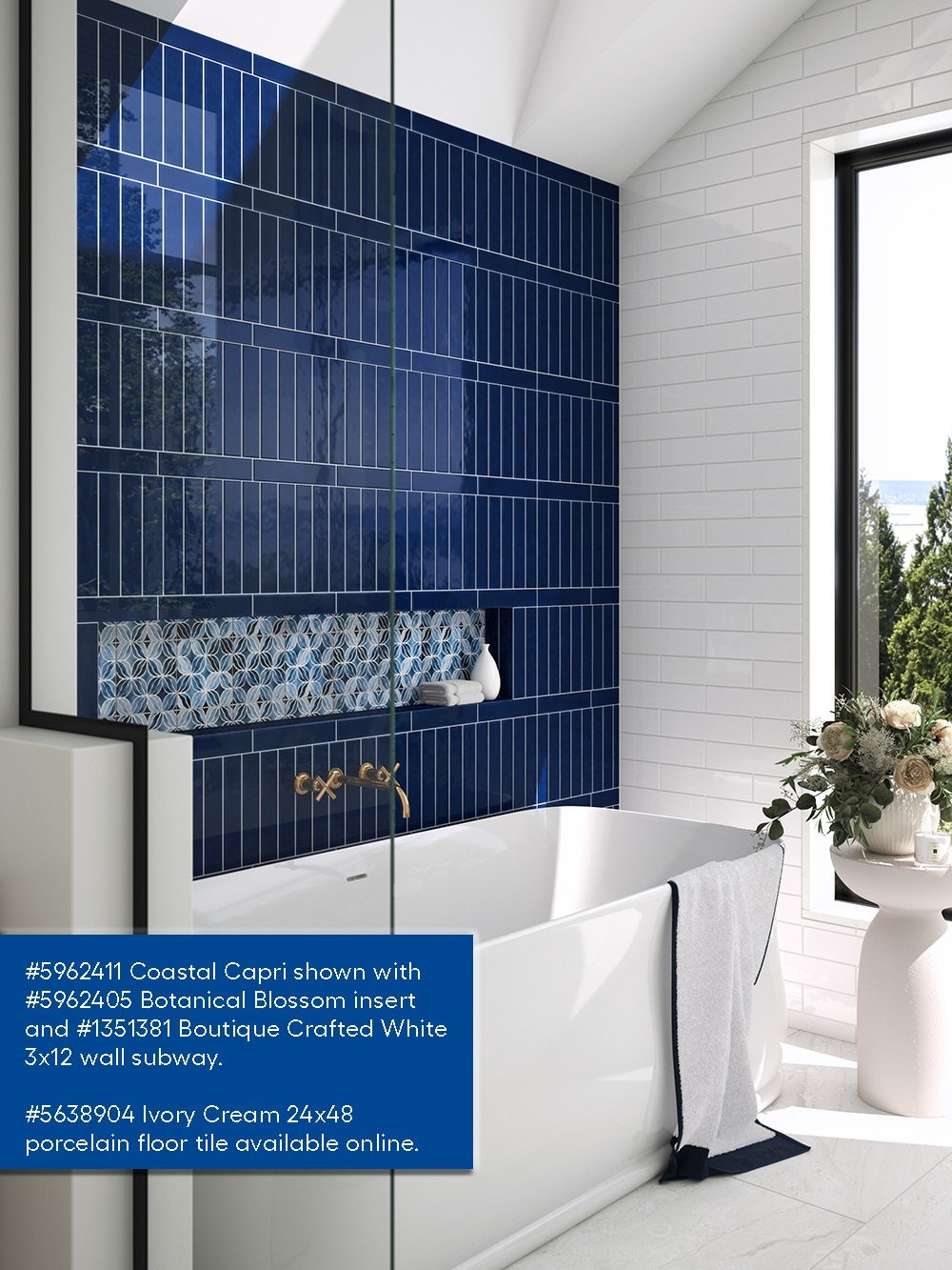 Boutique Ceramic Coastal Capri 2-in x 10-in Glossy Ceramic Subway Wall Tile (0.134-sq ft Piece) - Image 5