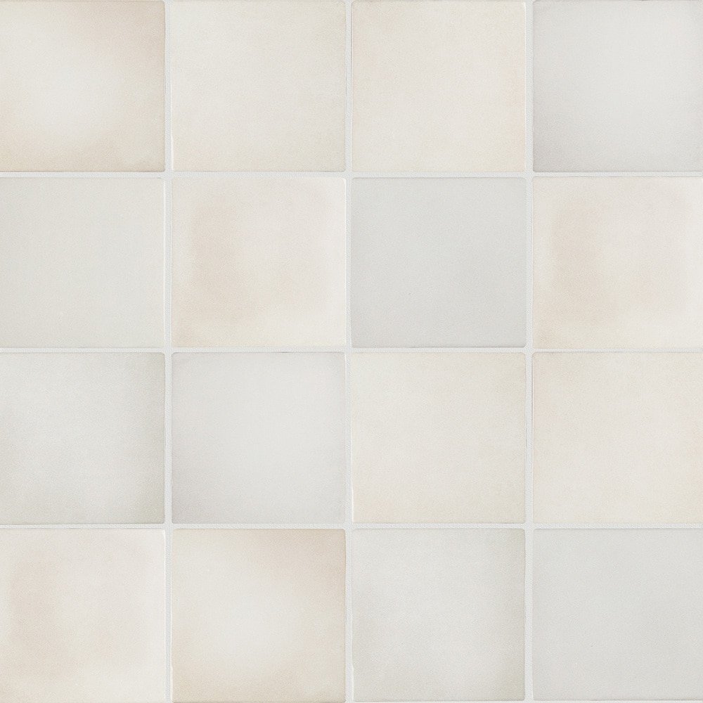 Boutique Zellige Cream 5-in x 5-in Glazed Ceramic Floor and Wall Tile (0.181-sq ft Piece)