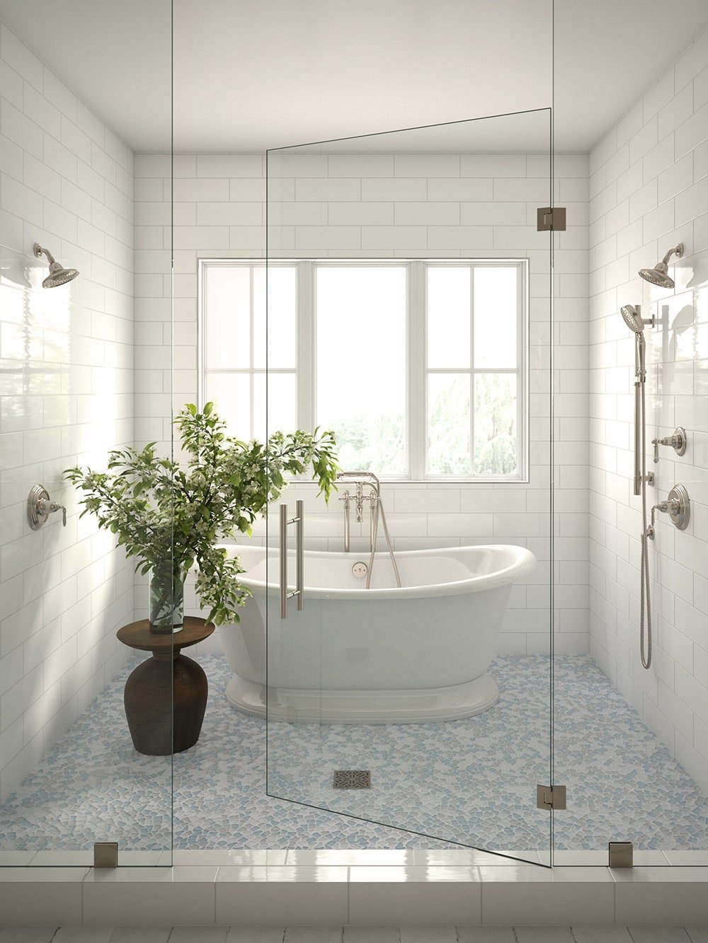 Elida Ceramica Island Spa 12-in x 12-in Glossy Glass Pebble Mosaic Floor and Wall Tile (0.936-sq ft Piece) - Image 2