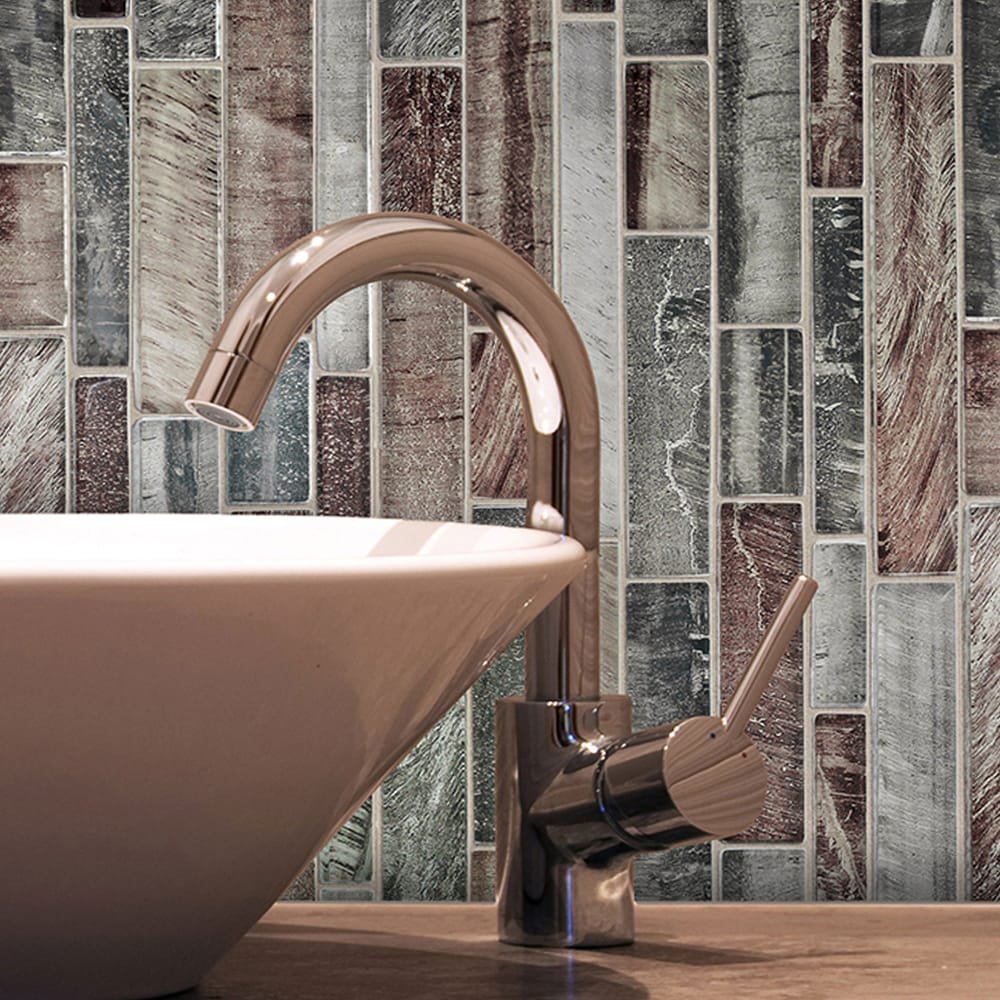 Elida Ceramica Shimmering Lights 12-in x 12-in Glossy Glass Linear Mosaic Wall Tile (0.95-sq ft Piece) - Image 4