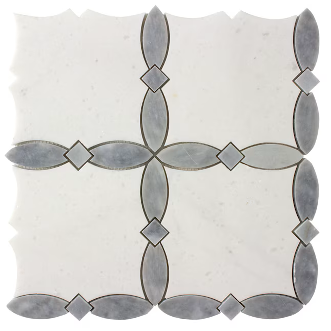 Boutique Stone Waterjet Chantilly Lace Gray 13-in x 13-in Polished Natural Marble Mosaic Floor and Wall Tile (1.171-sq ft Piece)