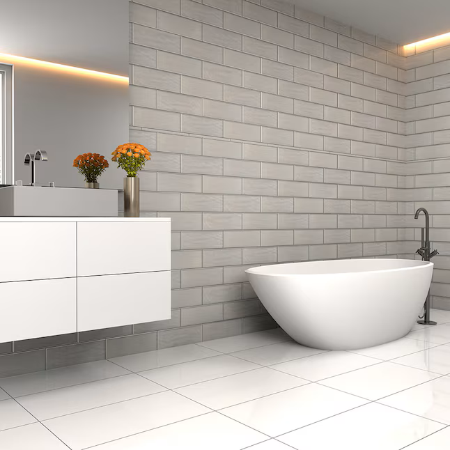 Boutique Ceramic Crafted Greige 5-in x 14-in Glazed Ceramic Subway Wall Tile (0.46-sq ft Piece) - Image 3