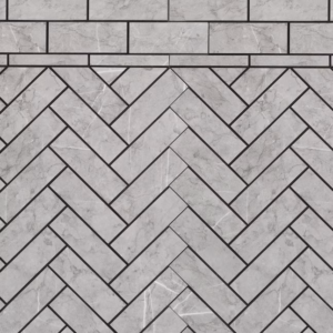 Peel&Stick Tile Lexington Loft Grey 12-in x 18-in Glossy Metal Herringbone Mosaic Wall Tile (1.505-sq ft Piece)