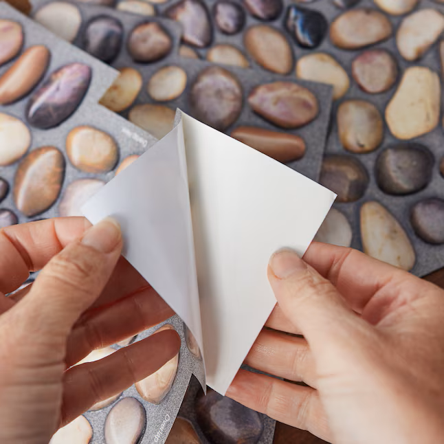 Peel&Stick Mosaics Rocky Road 10-in x 10-in Glossy Composite Linear Mosaic Wall Tile (0.59-sq ft Piece) - Image 3