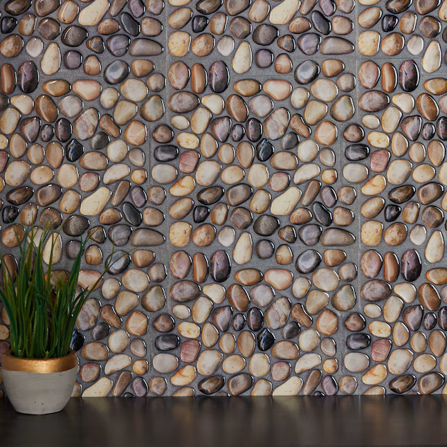 Peel&Stick Mosaics Rocky Road 10-in x 10-in Glossy Composite Linear Mosaic Wall Tile (0.59-sq ft Piece) - Image 4