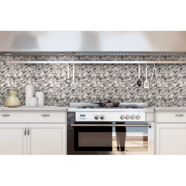 Elida Ceramica Rounded Blend 11-in x 11-in Glazed Porcelain Round Mosaic Wall Tile (0.81-sq ft Piece) - Image 7