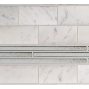 Elida Ceramica Silver 12-in x 11-in Glossy Glass Pencil Tile