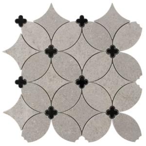 Boutique Stone Vintage Petal Beige 14-in x 14-in Polished Natural Stone Marble Patterned Round Mosaic Wall Tile (1.008-sq ft Piece)