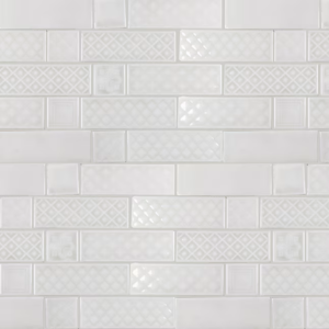 Boutique Ceramic White 9-in x 15-in Glazed Ceramic Subway Mosaic Wall Tile (0.95-sq ft Piece)