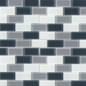 Elida Ceramica Pure Deep Sea 12-in x 12-in Glossy Glass Patterned Linear Mosaic Wall Tile (0.953-sq ft Piece)