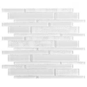 Elida Ceramica White 12-in x 12-in Glossy Glass Linear and Wall Tile (0.94-sq. ft/ Piece)