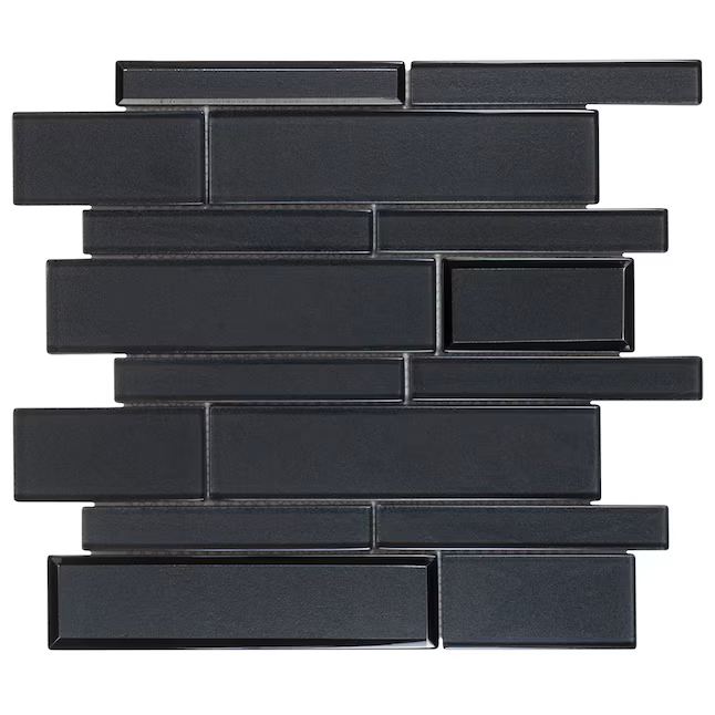 Elida Ceramica Night Reflections 12-in x 12-in Glossy Glass Linear Mosaic Wall Tile (0.95-sq ft Piece) - Image 5