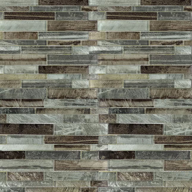 Elida Ceramica Shimmering Lights 12-in x 12-in Glossy Glass Linear Mosaic Wall Tile (0.95-sq ft Piece)
