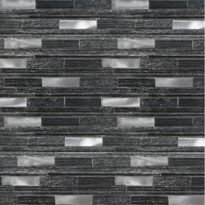 Elida Ceramica Sparkling Nights Mosaic 12-in x 12-in Multi-finish Glass/Metal Patterned Linear Mosaic Wall Tile (1.0-sq ft Piece)