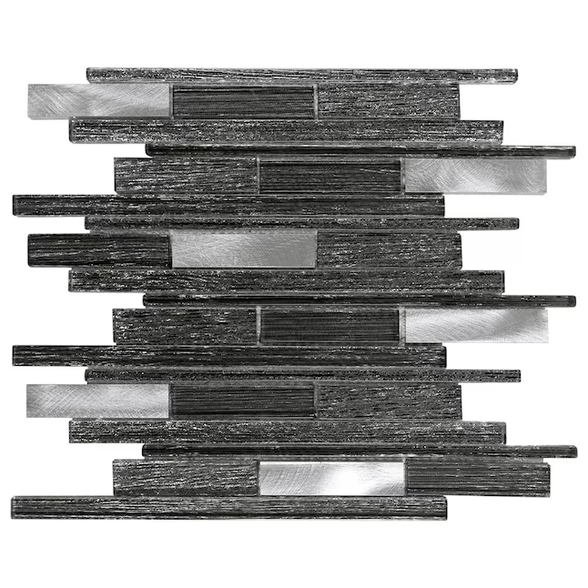 Elida Ceramica Sparkling Nights Mosaic 12-in x 12-in Multi-finish Glass/Metal Patterned Linear Mosaic Wall Tile (1.0-sq ft Piece) - Image 2
