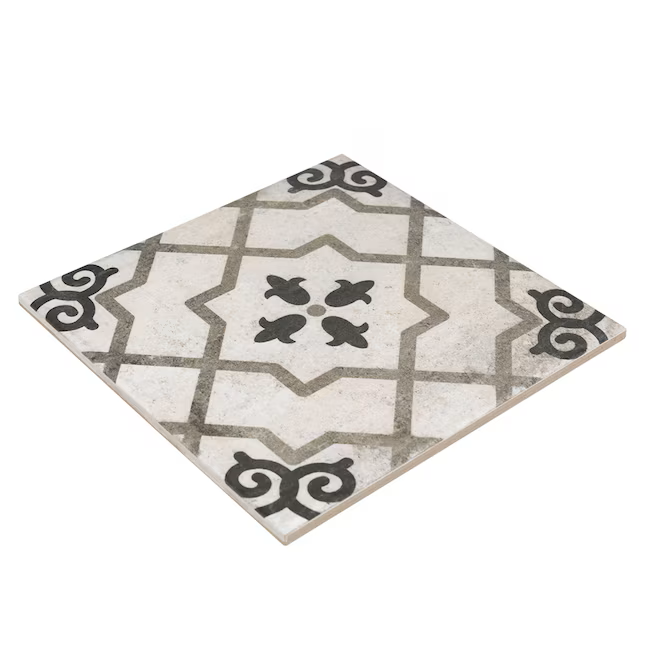 Allen + Roth Griffin Distressed 8-in x 8-in Matte Porcelain Encaustic Floor and Wall Tile (0.43-sq ft Piece) - Image 4