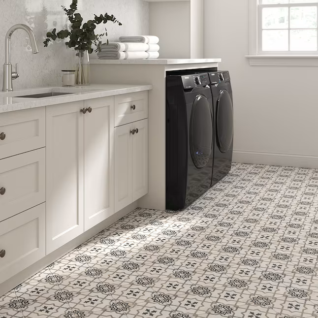 Allen + Roth Griffin Distressed 8-in x 8-in Matte Porcelain Encaustic Floor and Wall Tile (0.43-sq ft Piece) - Image 2