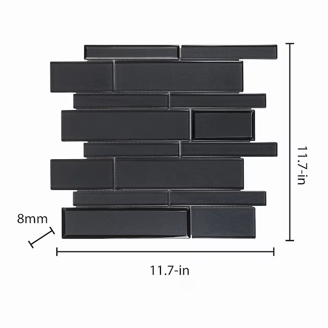 Elida Ceramica Night Reflections 12-in x 12-in Glossy Glass Linear Mosaic Wall Tile (0.95-sq ft Piece) - Image 3