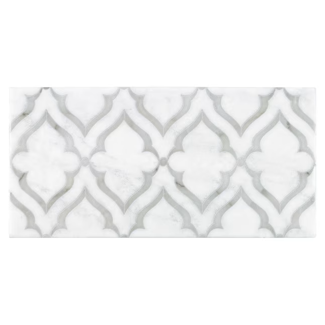 Boutique Ceramic Royal Lane White 4-in x 8-in Matte Porcelain Patterned Arabesque Floor and Wall Tile (0.215-sq ft / Piece) - Image 4
