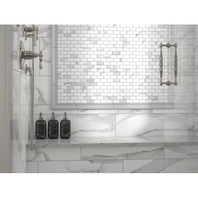 Boutique Ceramic Crafted Silver Crown Moulding 2-in x 12-in Glazed Ceramic Wall Tile (0.16-sq ft / Piece) - Image 4