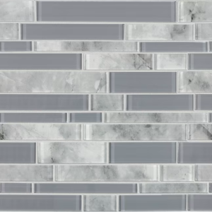 Elida Ceramica Grey 12-in x 14-in Glossy Glass Patterned Linear Mosaic Wall Tile (0.998-sq ft / Piece)